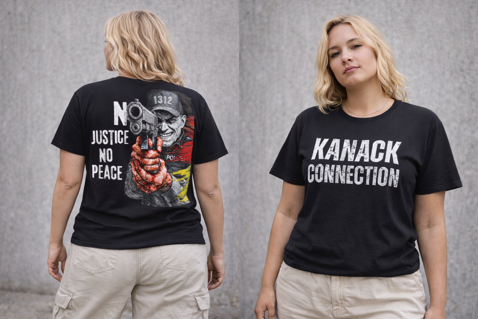 KC Blackline  – No Justice No Peace  – Streetwear Shirt
